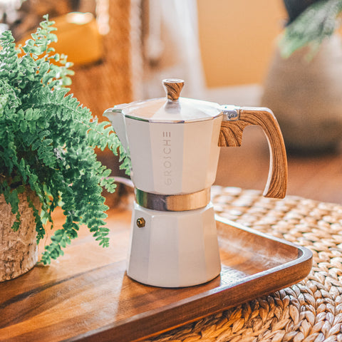 Grosche Milano Moka Pot White 6 Cup - Drips
