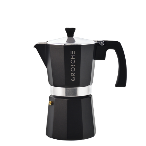 Grosche Milano Moka Pot Black 6 Cup - Drips  