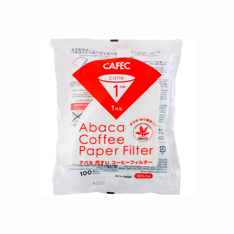 Cafec Abaca Paper Filters White 1 cup 100pcs - Drips  