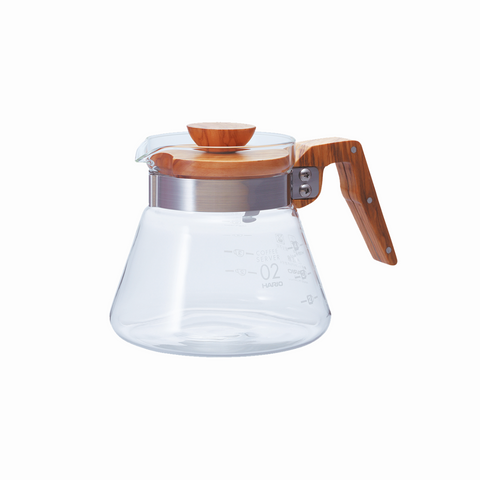 Hario Server Glass and Olive Wood 600ml - Drips  